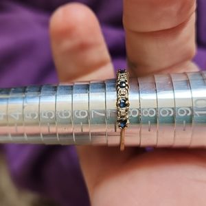 Vintage 10k ring blue and white stone setting engagement ring